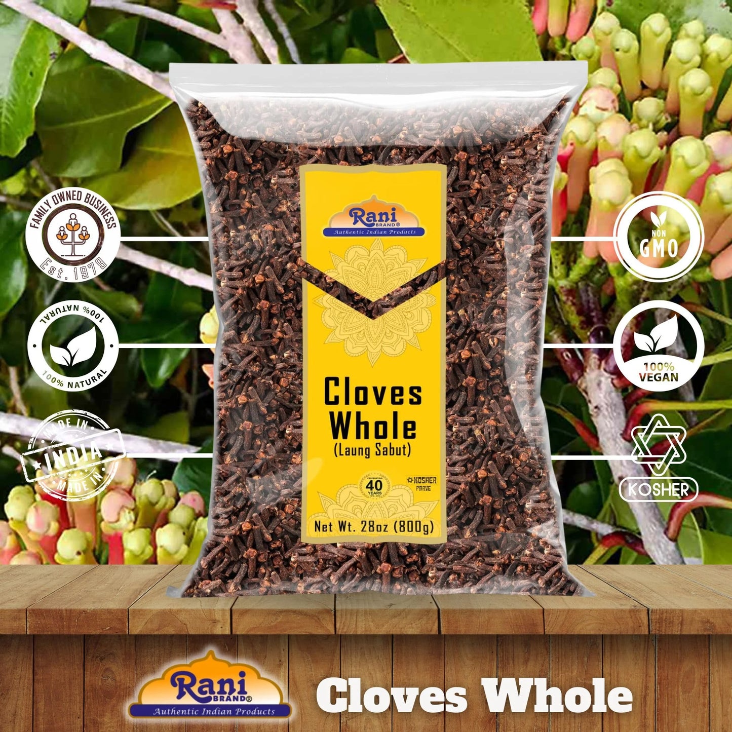 Rani Cloves Whole (Laung) 28Oz (800G) Great for Food, Tea, Pomander Balls and Potpourri, Hand Selected, Spice ~ All Natural | NON-GMO | Kosher | Vegan | Gluten Friendly | Indian Origin