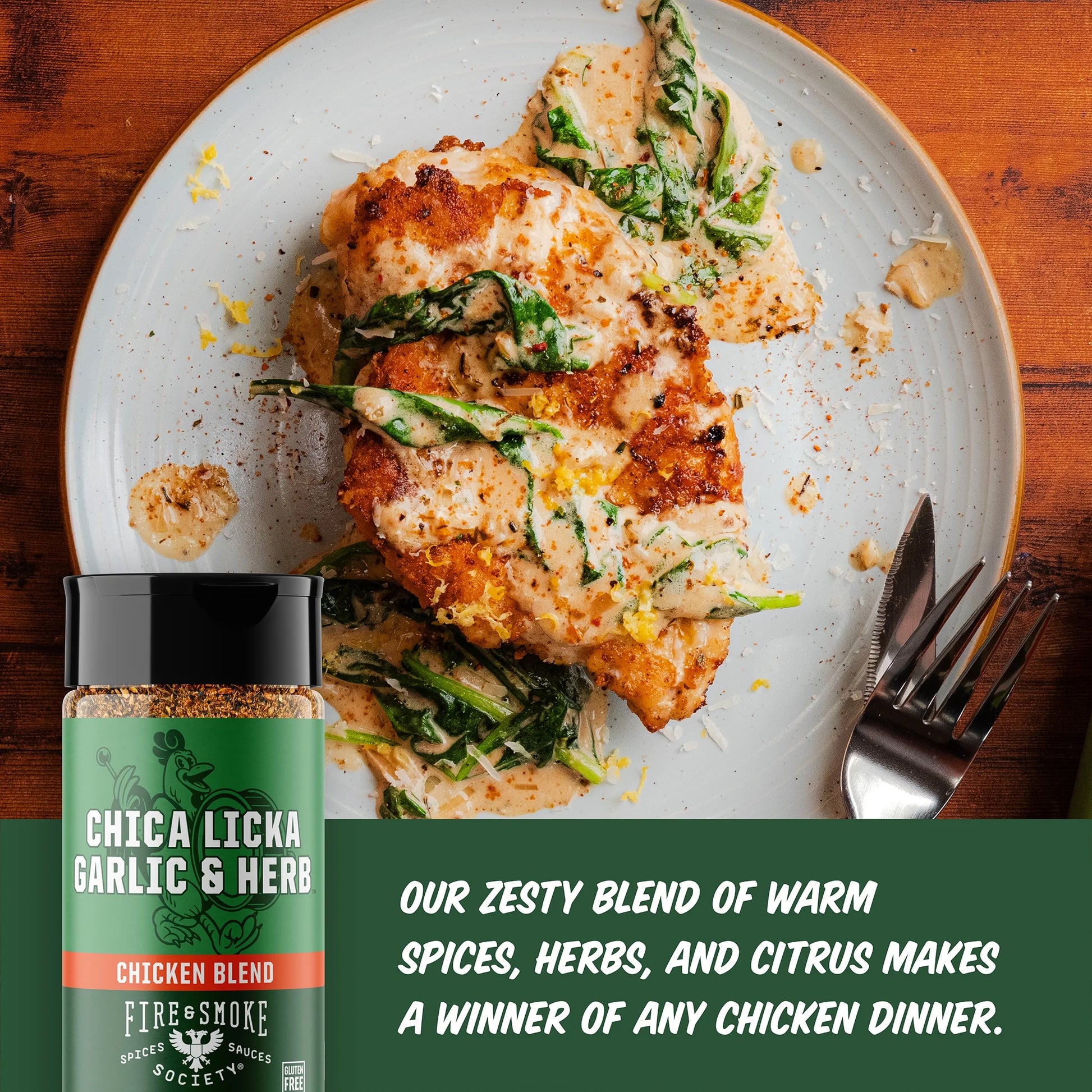 Chica Licka Garlic and Herb Seasoning, Chicken Seasoning, 5.5 Ounce Mixed Spices & Seasonings