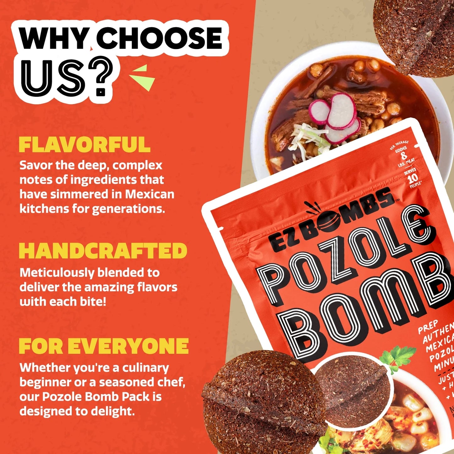 Pozole Bomb Seasoning, 2 Pack – Authentic Mexican Soup Mix for Traditional Pozole, Made with Real Chiles, Herbs & Spices for Quick and Flavorful Meals