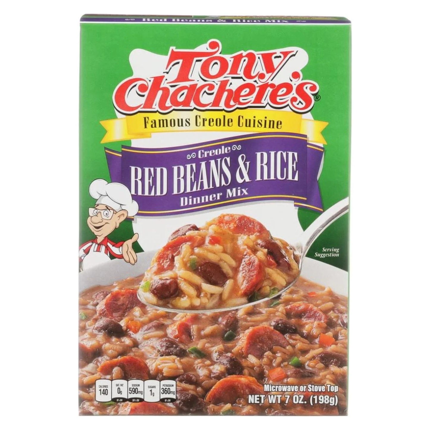 Tony Chachere’S, Rice, Dinner Mix, Cajun, Red Beans and Rice, 7 Oz, Shelf-Stable