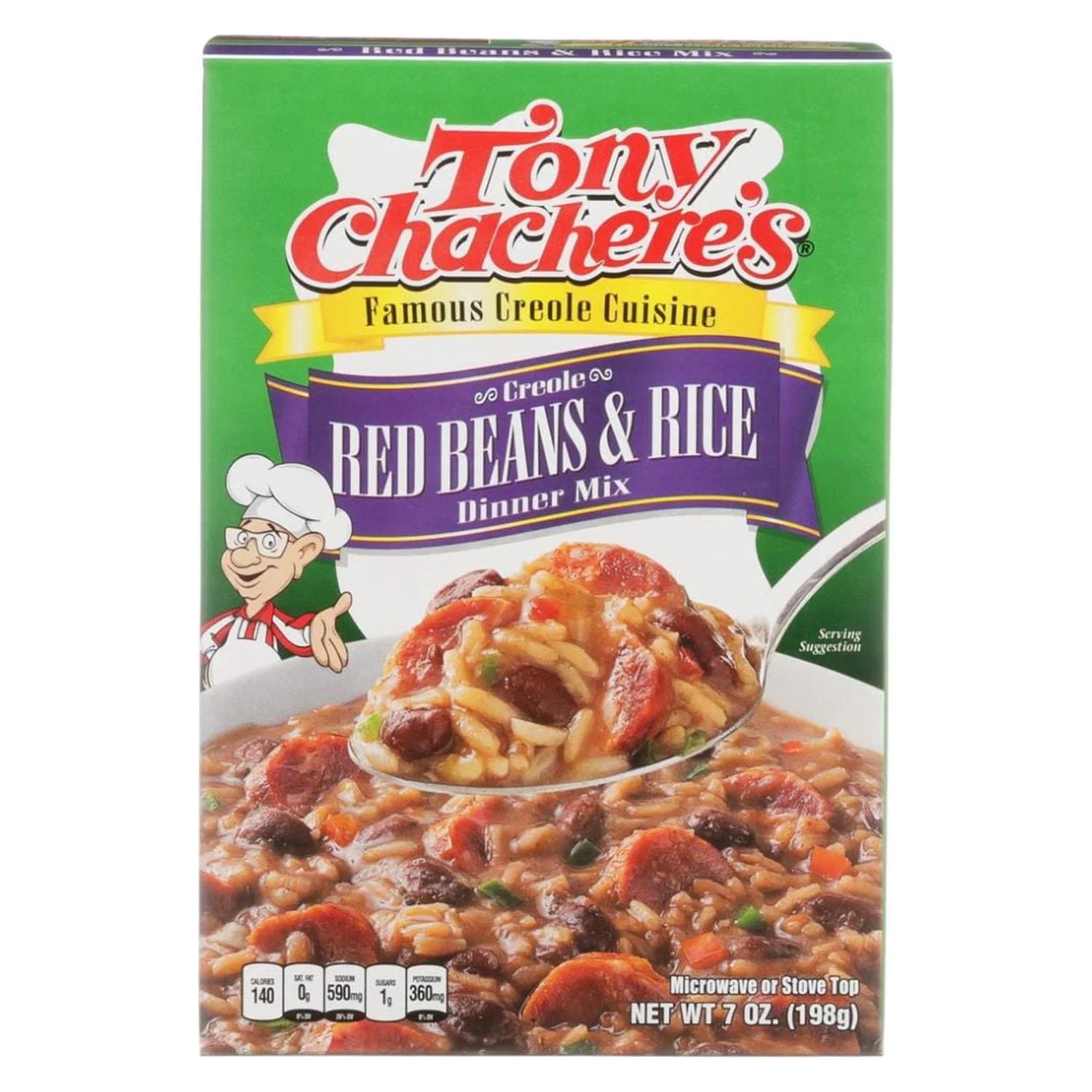 Tony Chachere’S, Rice, Dinner Mix, Cajun, Red Beans and Rice, 7 Oz, Shelf-Stable
