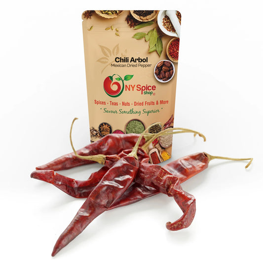 Chili De Arbol - Arbol Chiles Dried - Dried Habanero Peppers - Whole Red Arbol - 08 Oz.