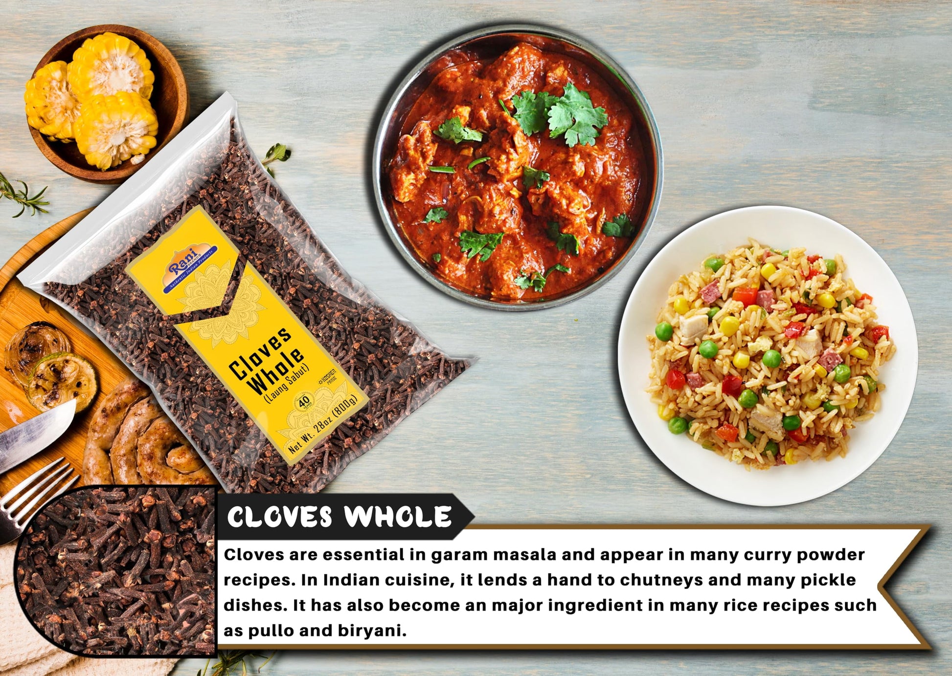 Rani Cloves Whole (Laung) 28Oz (800G) Great for Food, Tea, Pomander Balls and Potpourri, Hand Selected, Spice ~ All Natural | NON-GMO | Kosher | Vegan | Gluten Friendly | Indian Origin
