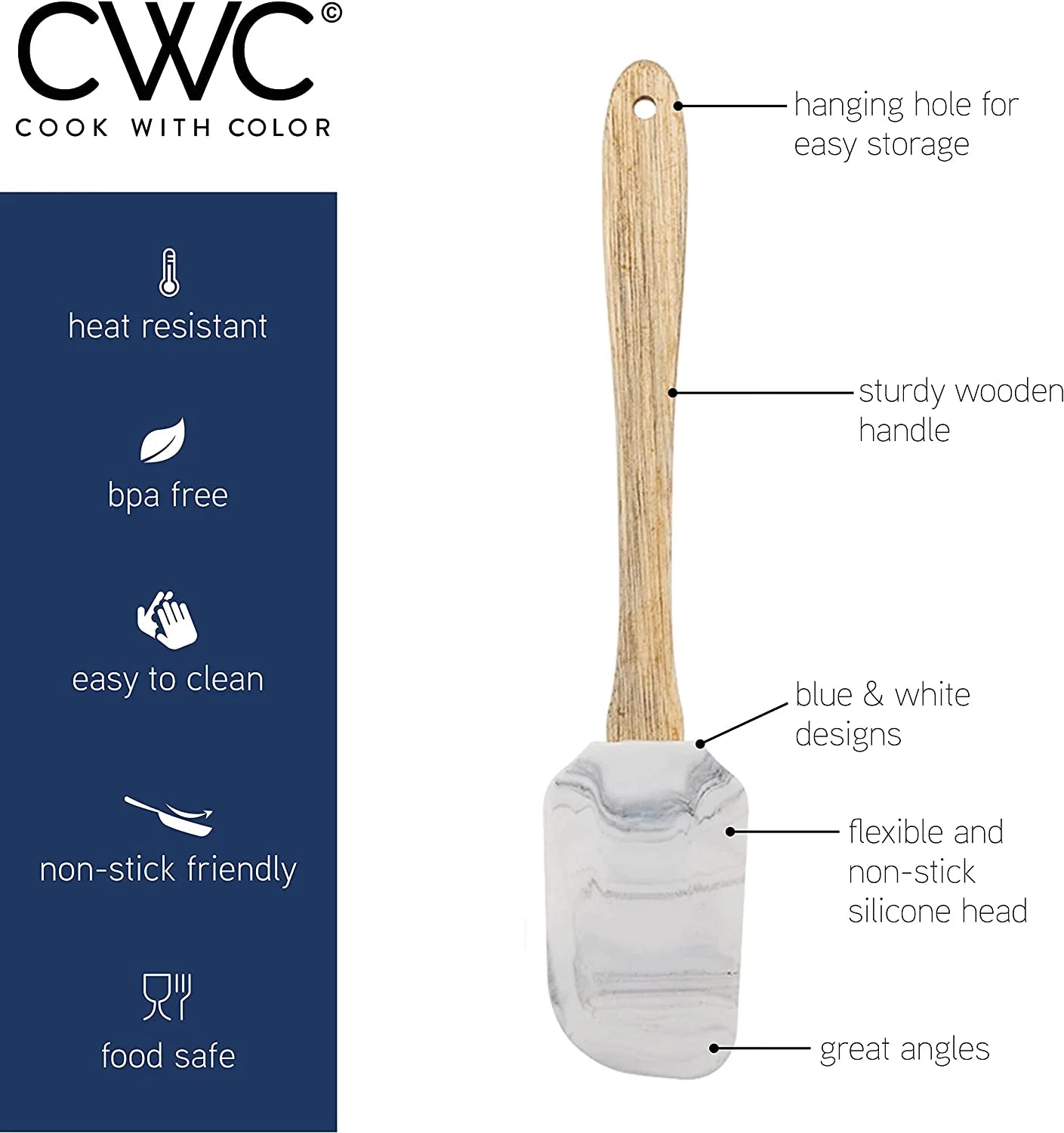 Silicone Kitchen Utensils 6 Piece Set, Spoon, Brush, Tongs, Whisk & Scraper