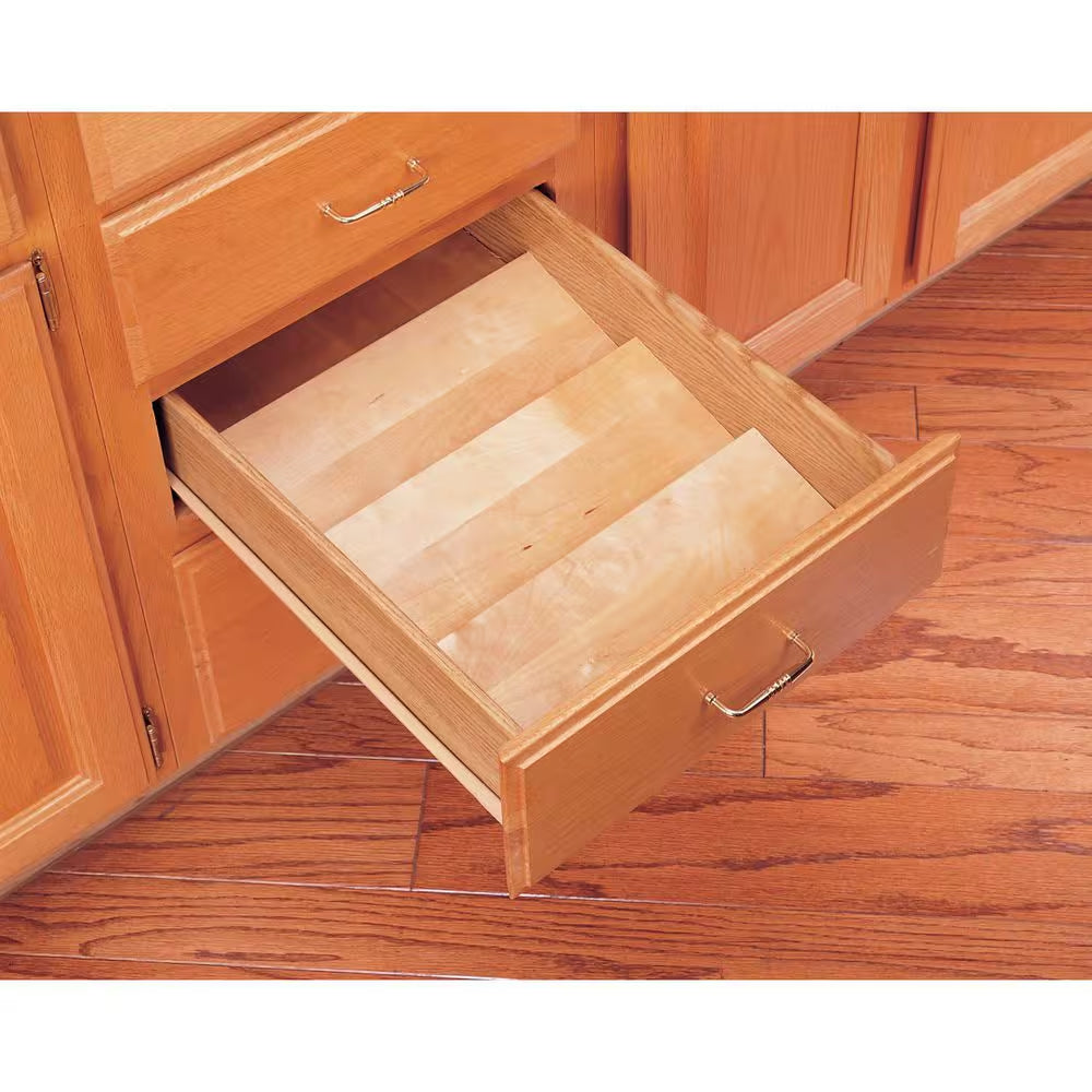 Maple 16 Inch Kitchen Drawer Organizer Insert Spice Rack 3-Tier