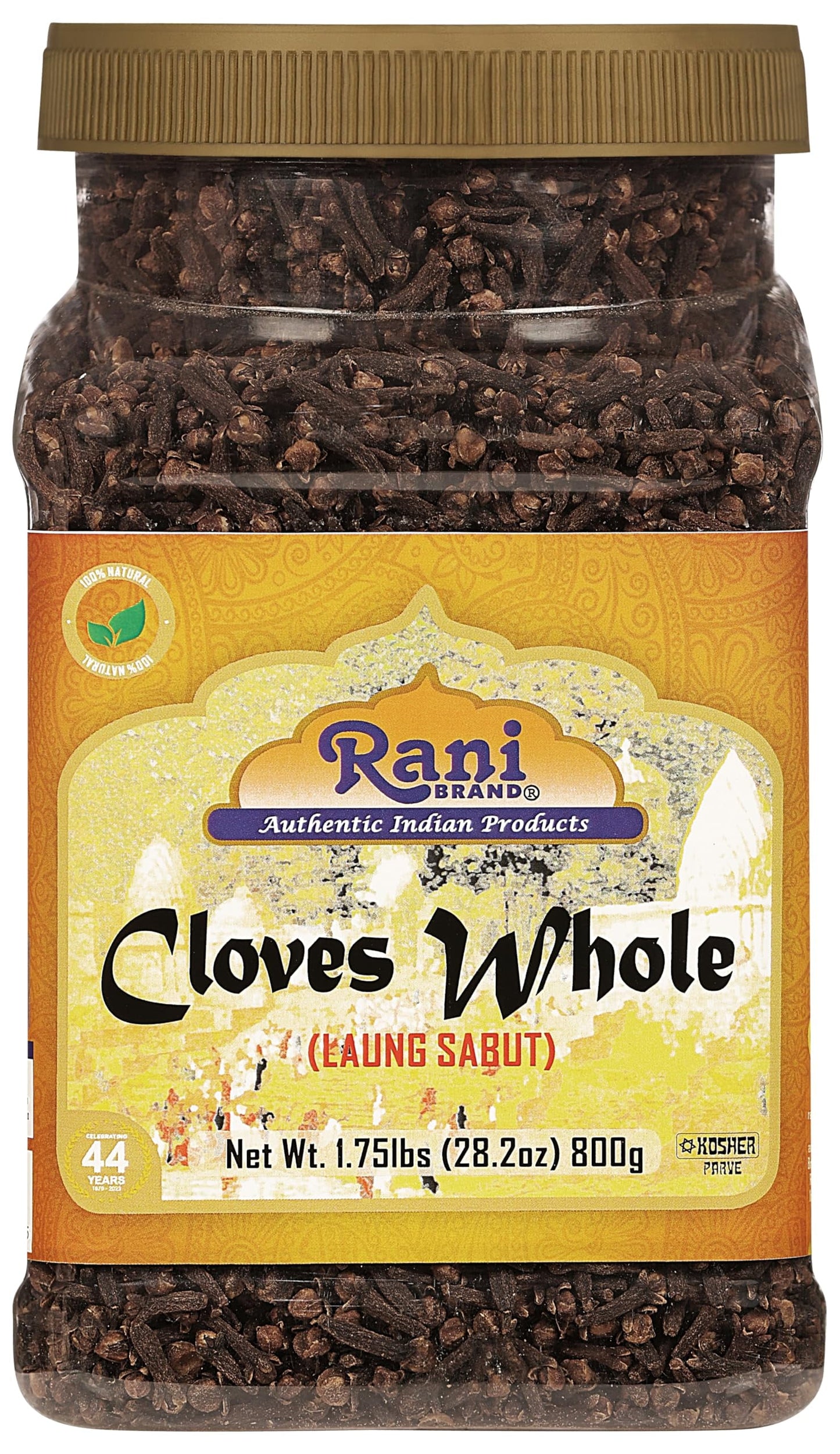 Rani Cloves Whole (Laung) 28Oz (800G) Great for Food, Tea, Pomander Balls and Potpourri, Hand Selected, Spice, Bulk PET Jar ~ All Natural | NON-GMO | Vegan | Gluten Friendly | Kosher | Indian Origin