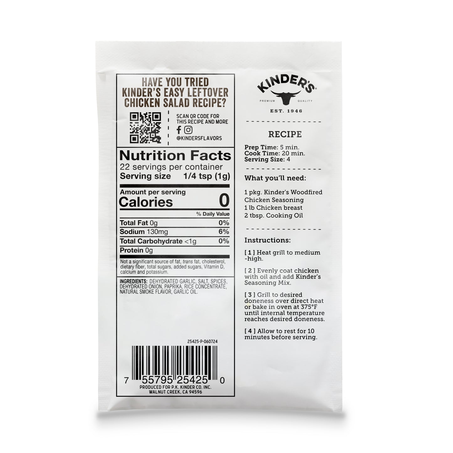 Woodfired Chicken Seasoning, 0.8 Oz Packet