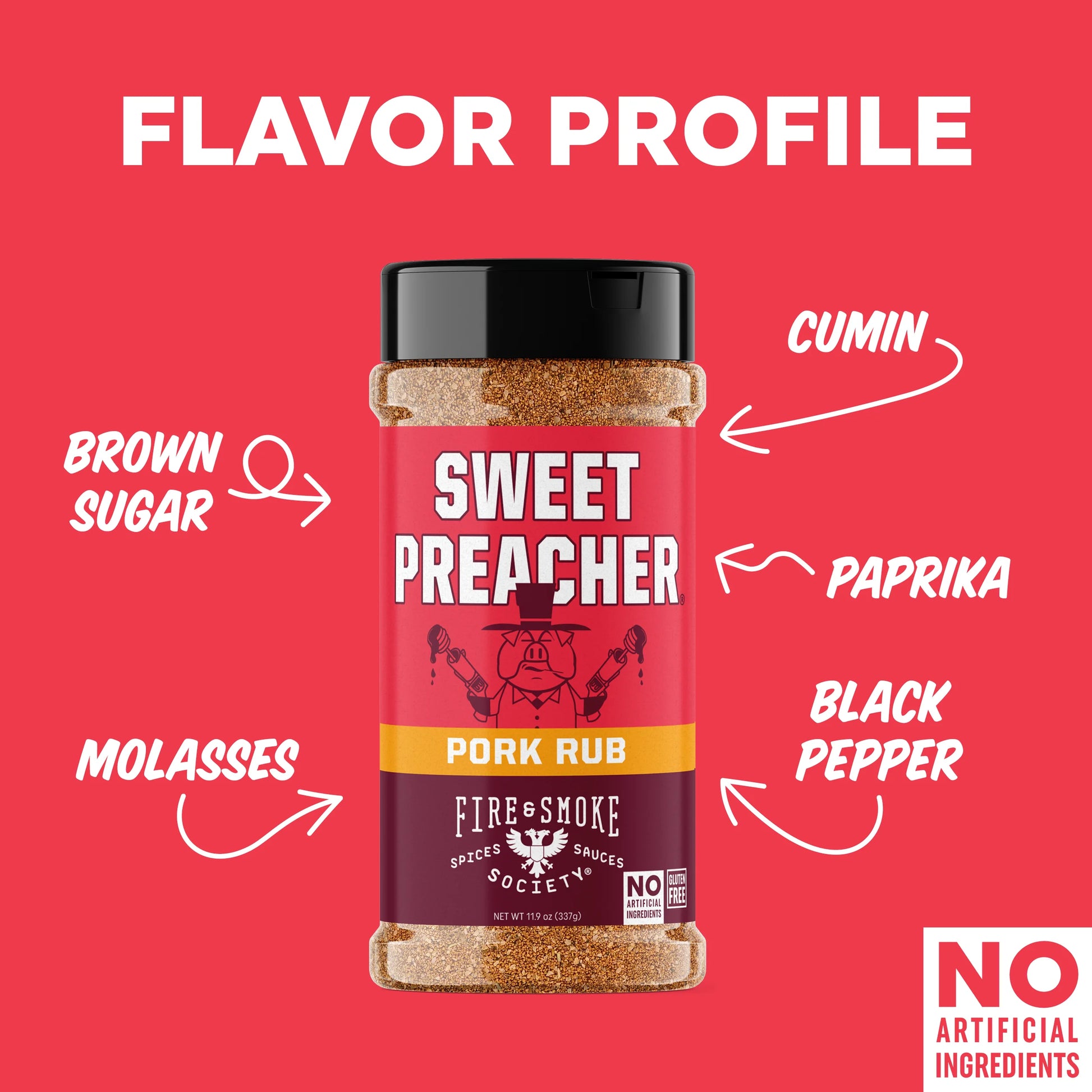 Sweet Preacher BBQ Seasoning Pork Rub, 11.9 Ounce Mixed Spices & Seasonings