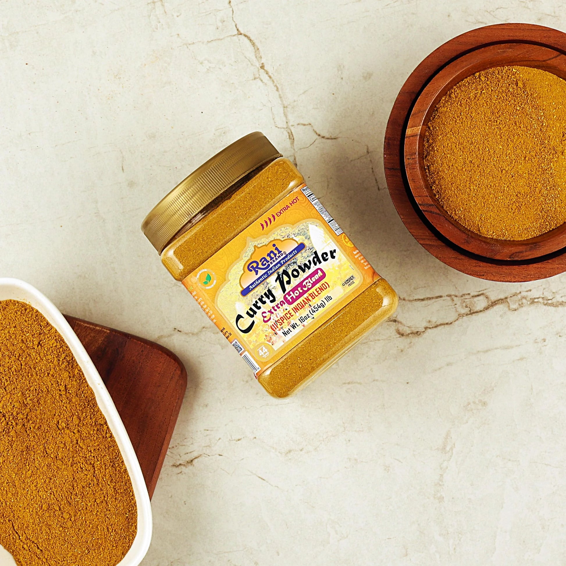 Rani Curry Powder EXTRA HOT (11-Spice Authentic Indian Blend) 16Oz (1Lb) 454G PET Jar ~ All Natural | Salt-Free | Vegan | No Colors | Gluten Friendly | NON-GMO | Kosher | Indian Origin